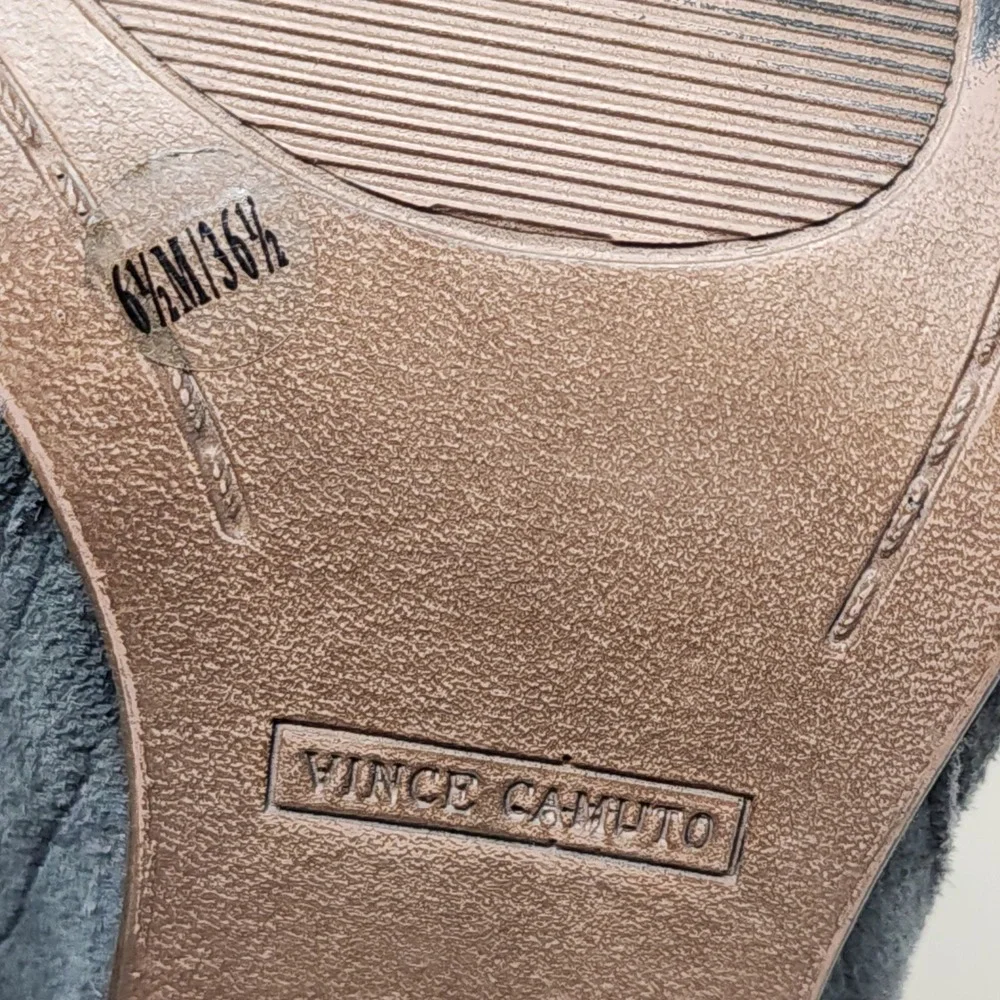 Vince Camuto Ankle Bootie 6.5 M Women Kirsten Gray Suede Block Heel Cutout 3